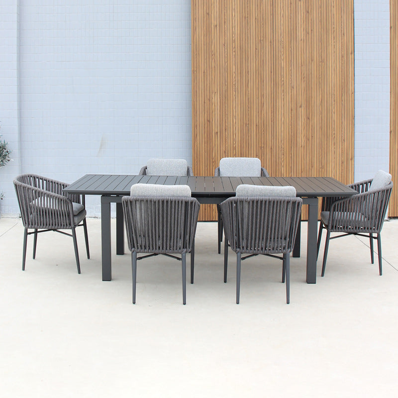 Modern Dining Table Set 1/4/7/9 Piece Metal Patio Dining Table for Garden