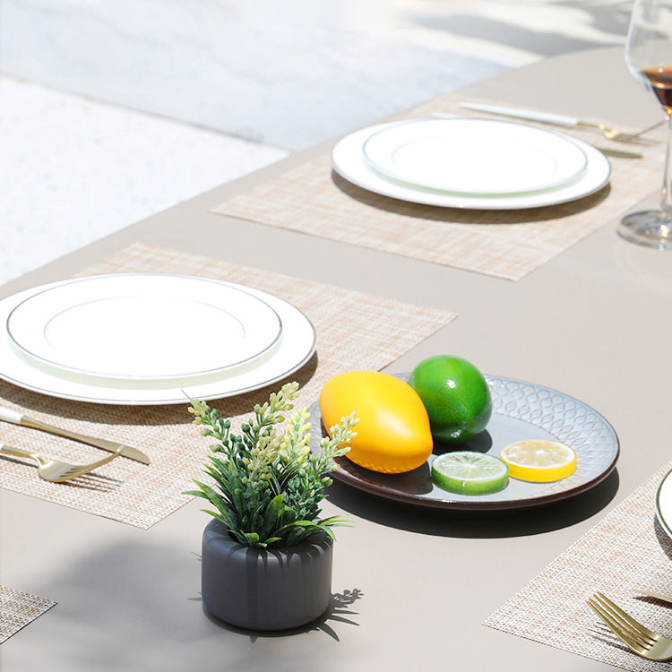 Bohemian Style Dining Table Set 1/3/5/7 Piece Wood and Metal Dining Set for Patio