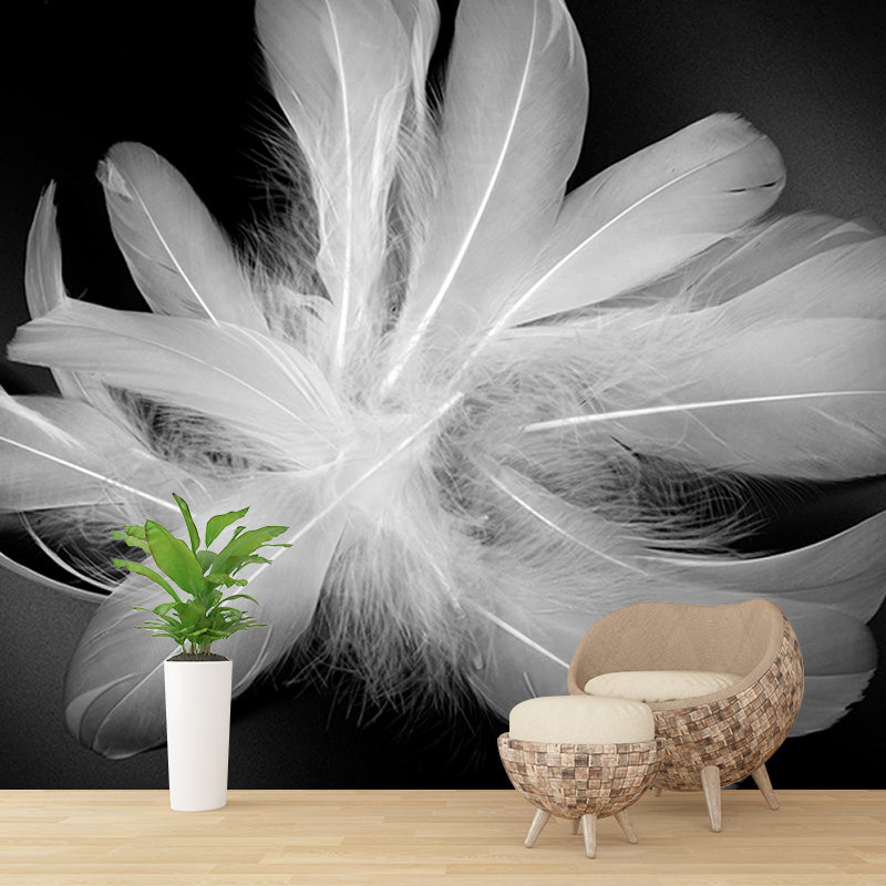 Modern Feather Wallpaper Mildew Resistant Photography Decorative Wall Mural
