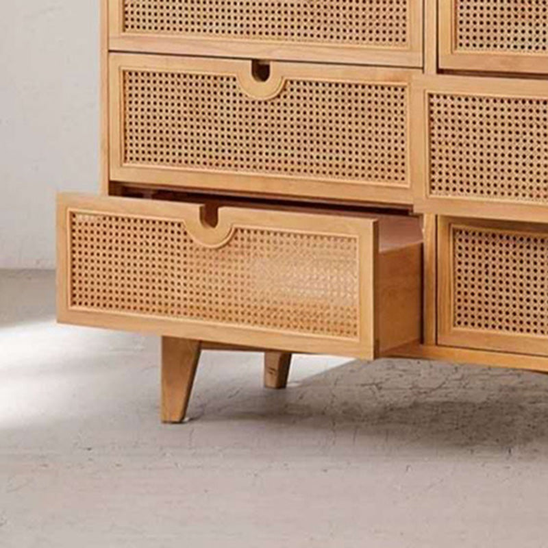 Modern Accent Chest Rectangle Side Cabinet with Natural Finish