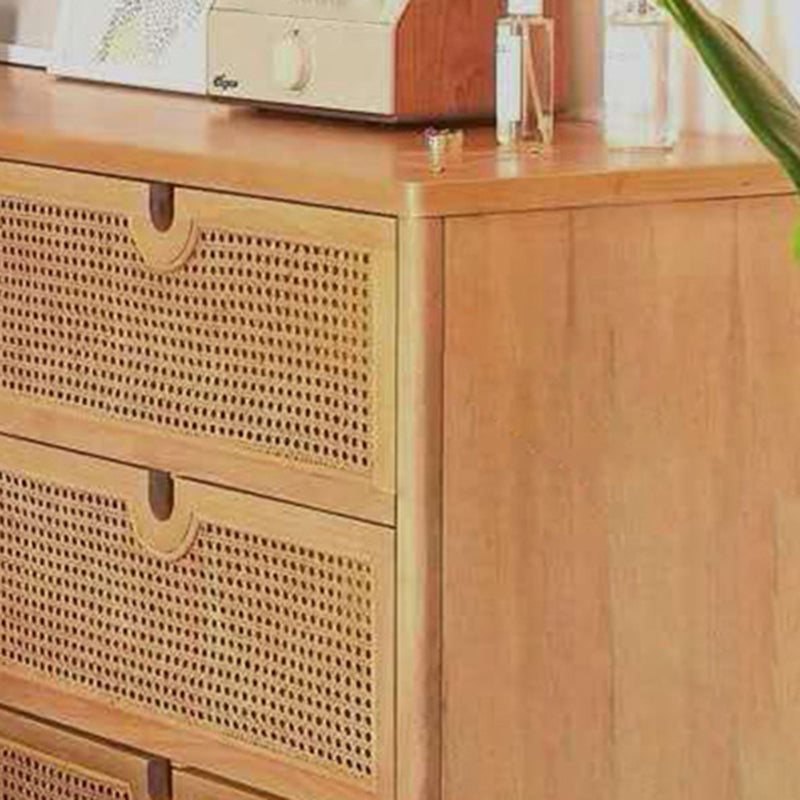Modern Accent Chest Rectangle Side Cabinet with Natural Finish