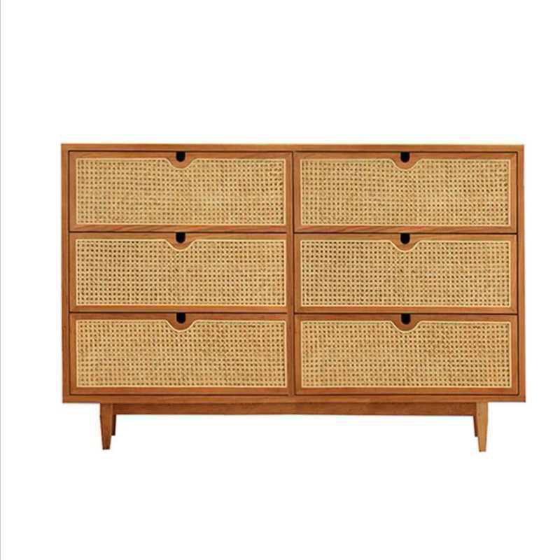 Modern Accent Chest Rectangle Side Cabinet with Natural Finish
