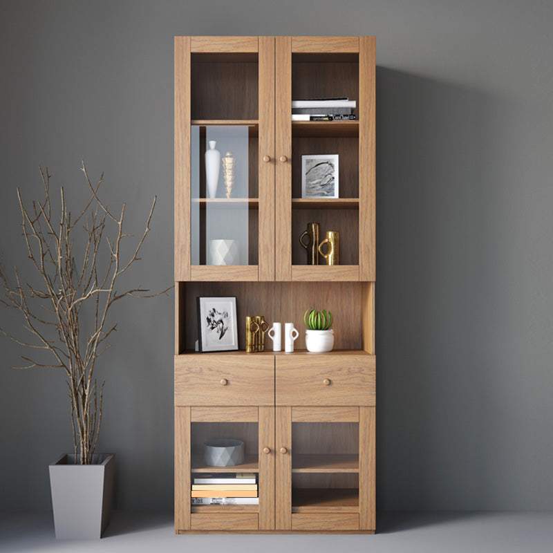 Modern Accent Cabinet Square Storage Cabinet with Glass Paned