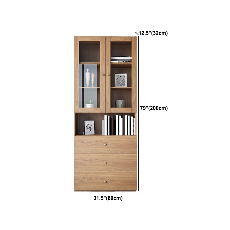 Modern Accent Cabinet Square Storage Cabinet with Glass Paned