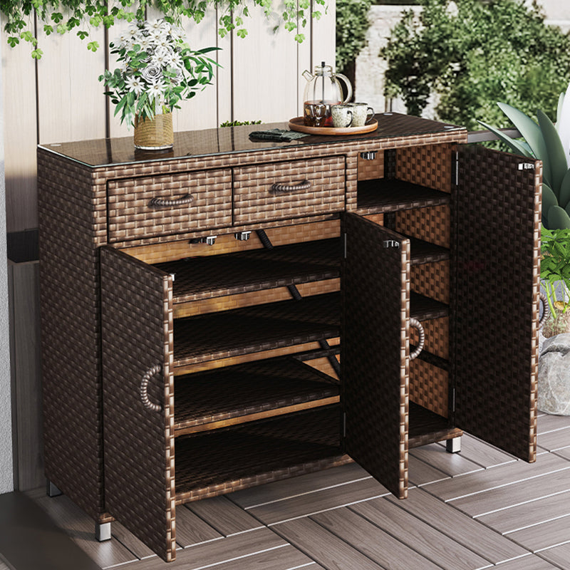 Modern & Contemporary Chest Square Storage Cabinet With Glass Top