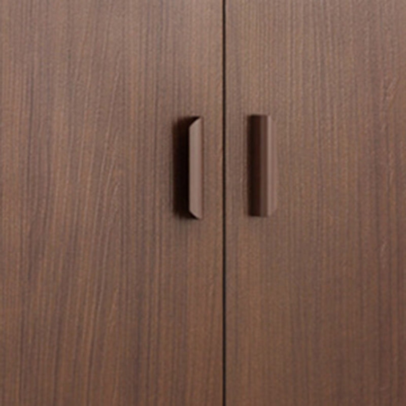 Mid-Century Modern Side Cabinet Brown Accent Cabinet With Doors