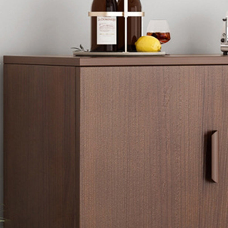 Mid-Century Modern Side Cabinet Brown Accent Cabinet With Doors