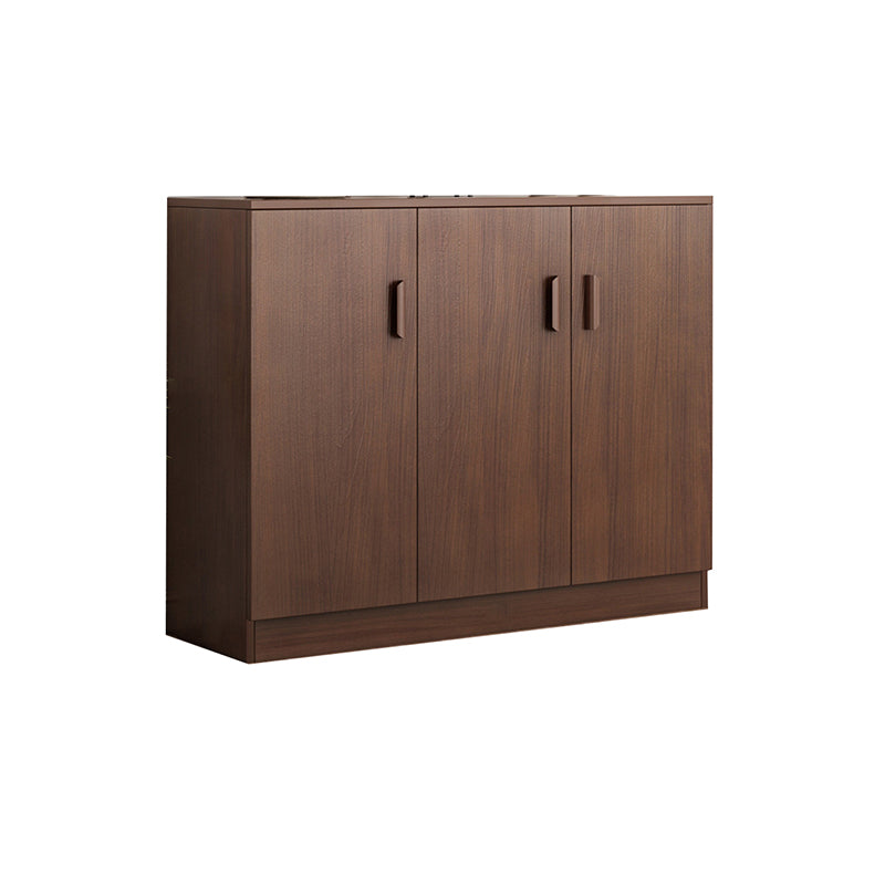 Mid-Century Modern Side Cabinet Brown Accent Cabinet With Doors