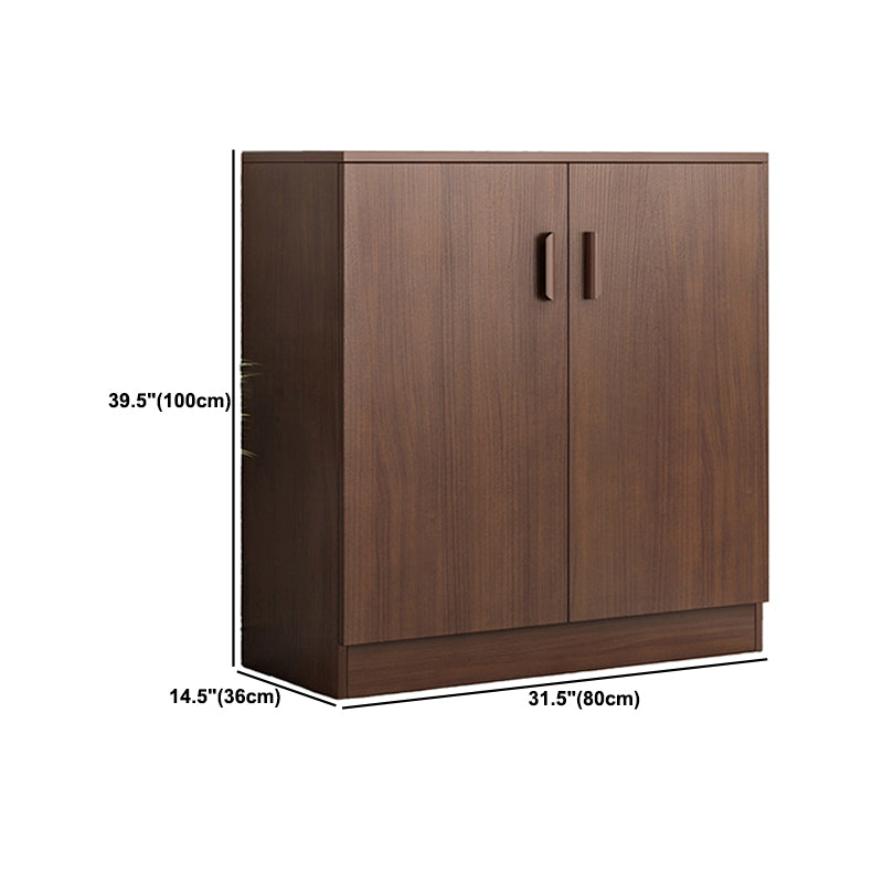 Mid-Century Modern Side Cabinet Brown Accent Cabinet With Doors