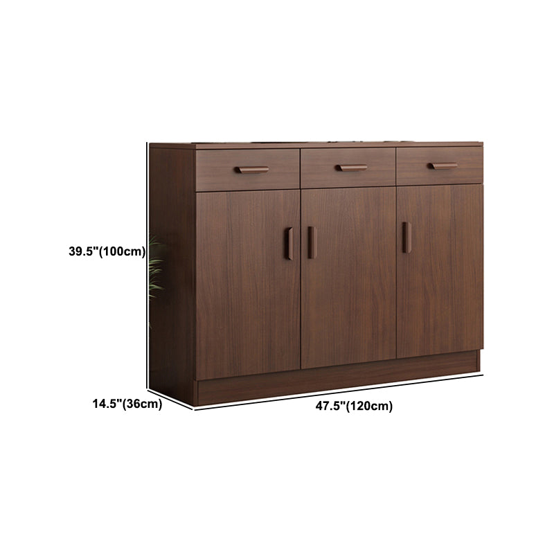 Mid-Century Modern Side Cabinet Brown Accent Cabinet With Doors