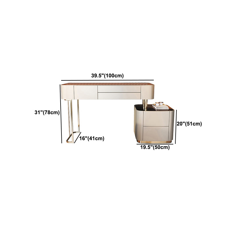 30.70" High Makeup Vanity Desk White Vanity Tables with Drawer