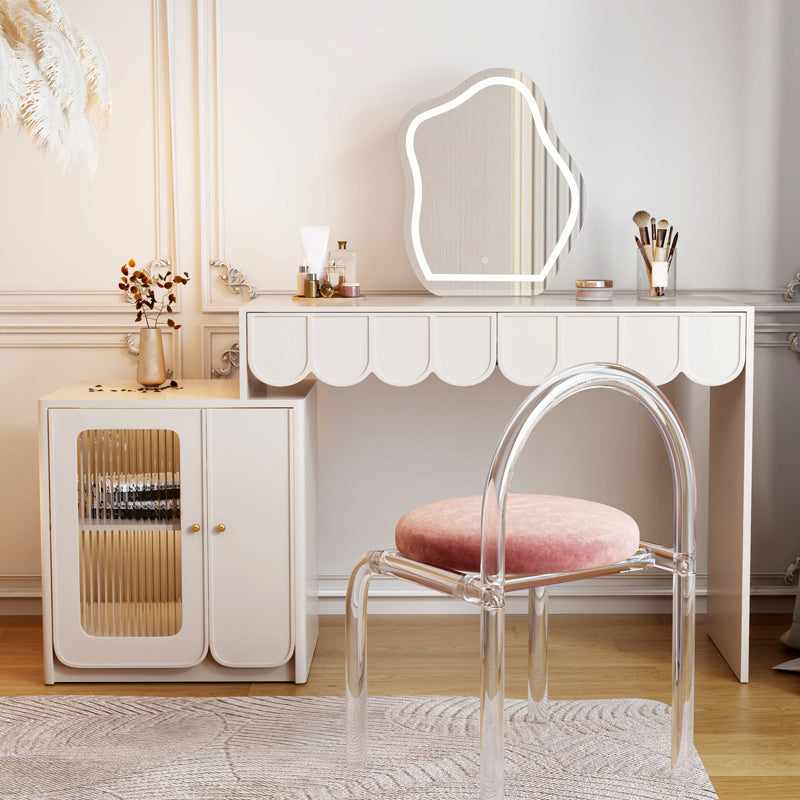 White Makeup Vanity Desk Modern Vanity Tables with Drawer, 29.52" High
