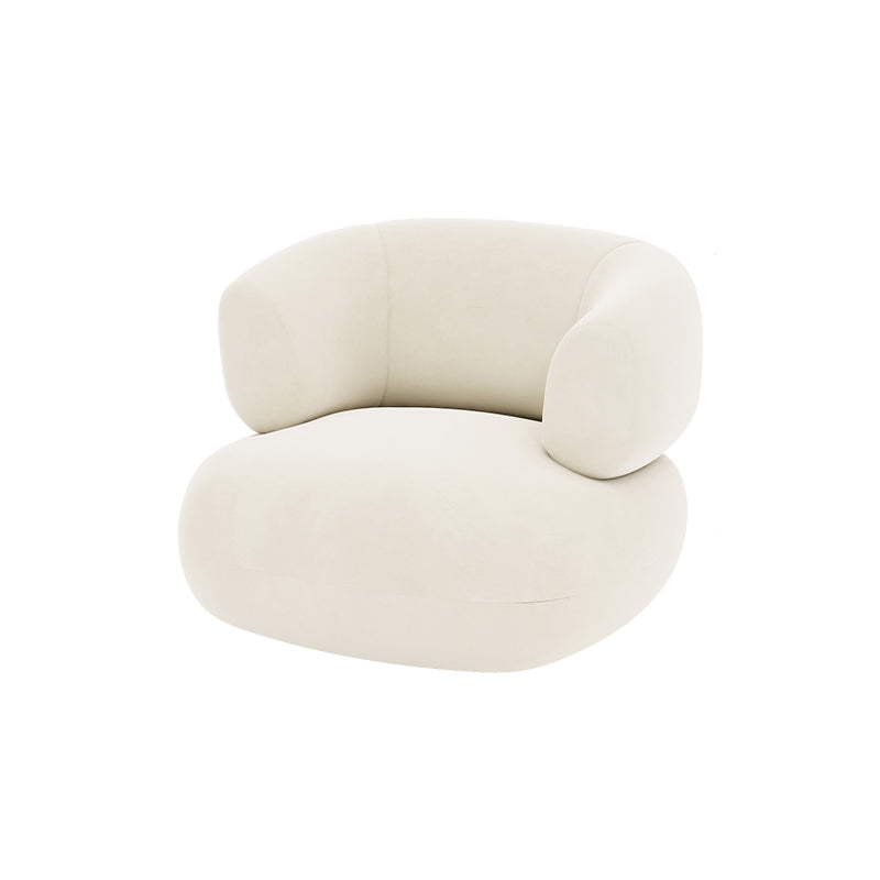 Contemporary White Microfiber 29.52" H Curved Tuxedo Arm Sofa