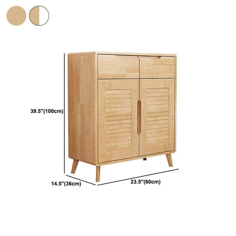Contemporary Accent Cabinet Rubberwood Side Cabinet With Doors