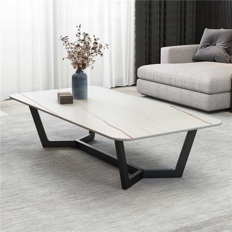 Trestle 1 Single Coffee Table 17.7" H Rectangular Slate Cocktail Table
