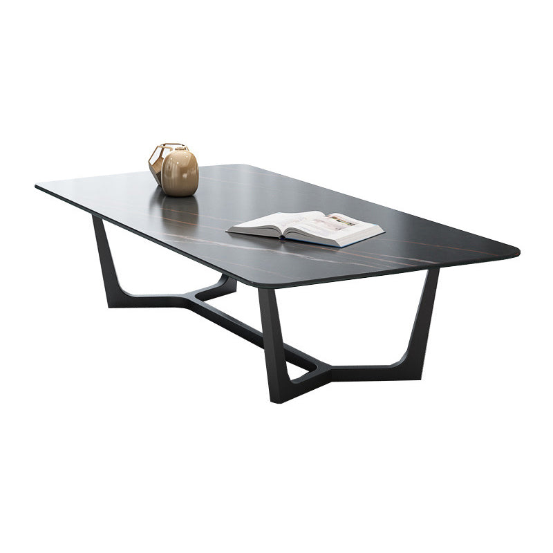 Trestle 1 Single Coffee Table 17.7" H Rectangular Slate Cocktail Table