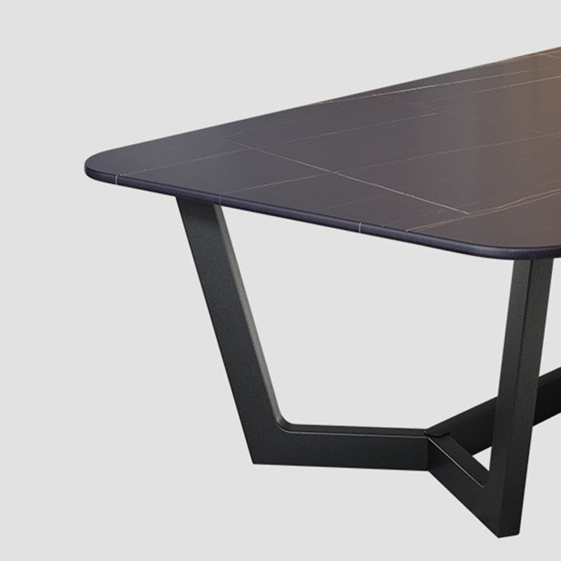 Trestle 1 Single Coffee Table 17.7" H Rectangular Slate Cocktail Table