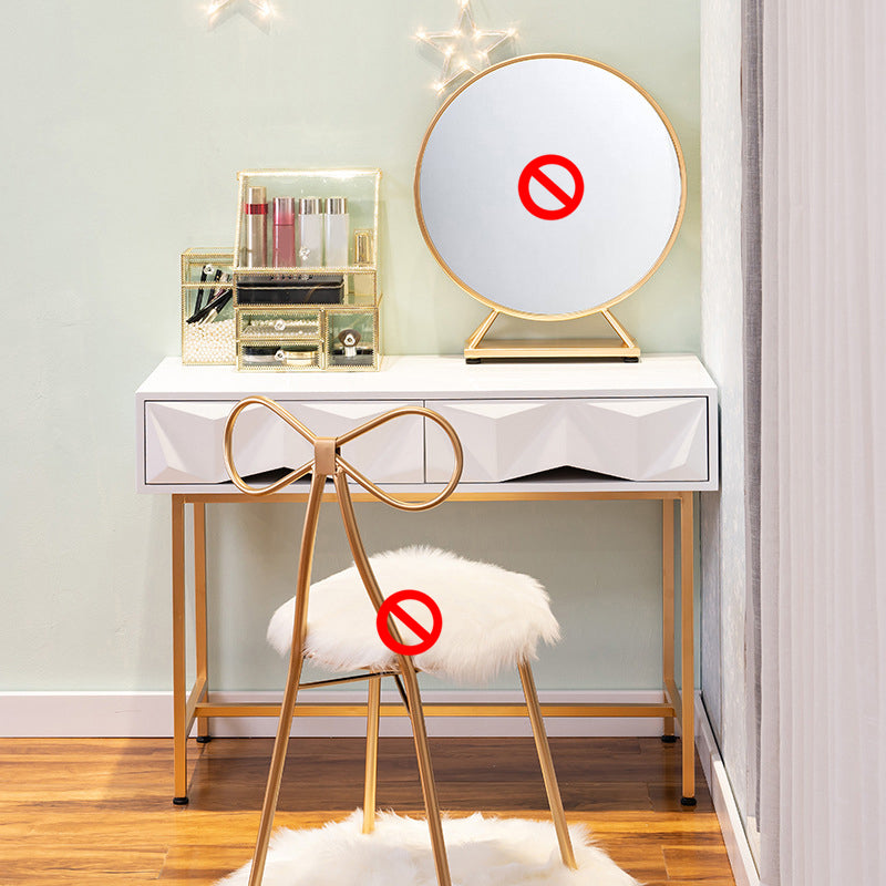15.74" Wide Makeup Vanity Desk Vanity Tables with 2 Storage Drawers, Bright White