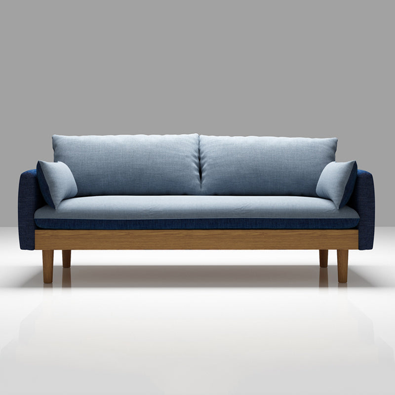 Contemporary 29.9" H Cotton Blend Square Arm Sofa for Apartment
