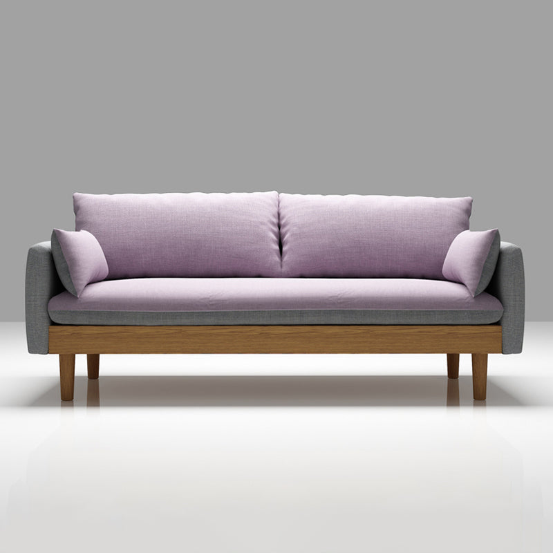 Contemporary 29.9" H Cotton Blend Square Arm Sofa for Apartment