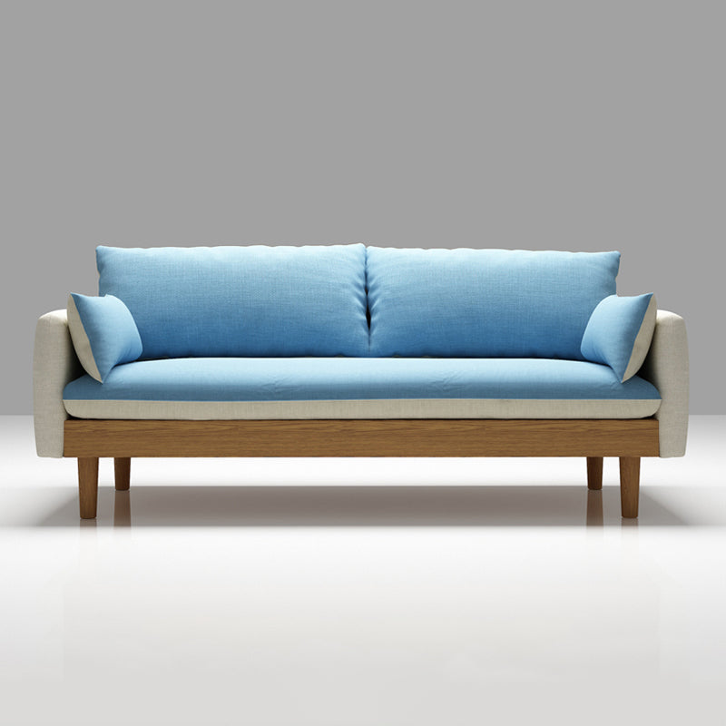 Contemporary 29.9" H Cotton Blend Square Arm Sofa for Apartment
