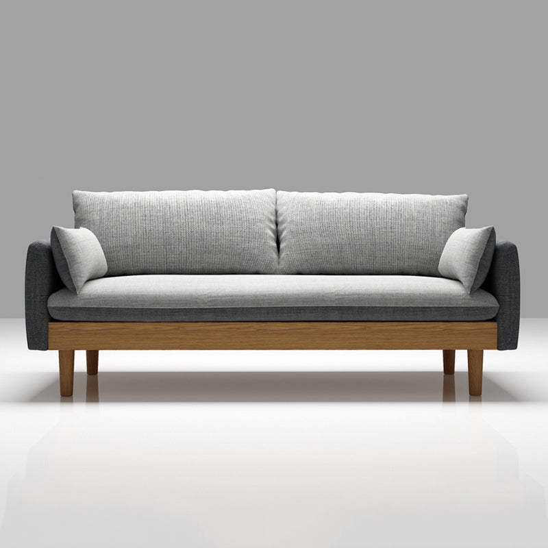 Contemporary 29.9" H Cotton Blend Square Arm Sofa for Apartment
