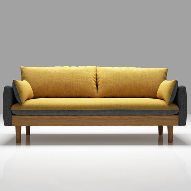 Contemporary 29.9" H Cotton Blend Square Arm Sofa for Apartment