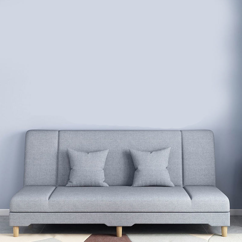 31.5 " H Contemporary Cotton Blend Armless Convertible Sleeper Sofa with 2 Pillows