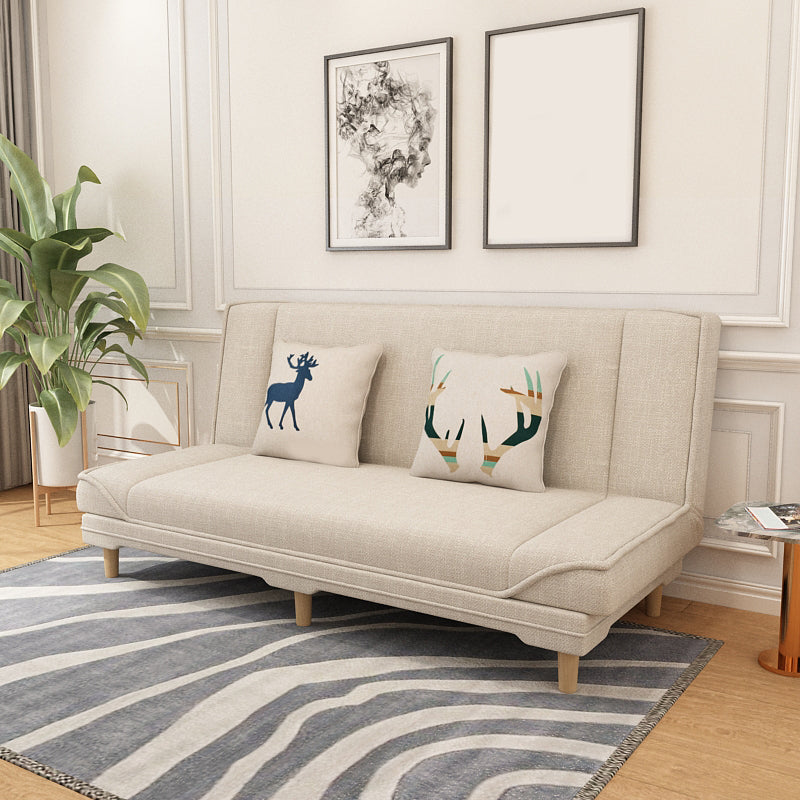 31.5 " H Contemporary Linen Armless Convertible Sleeper Sofa