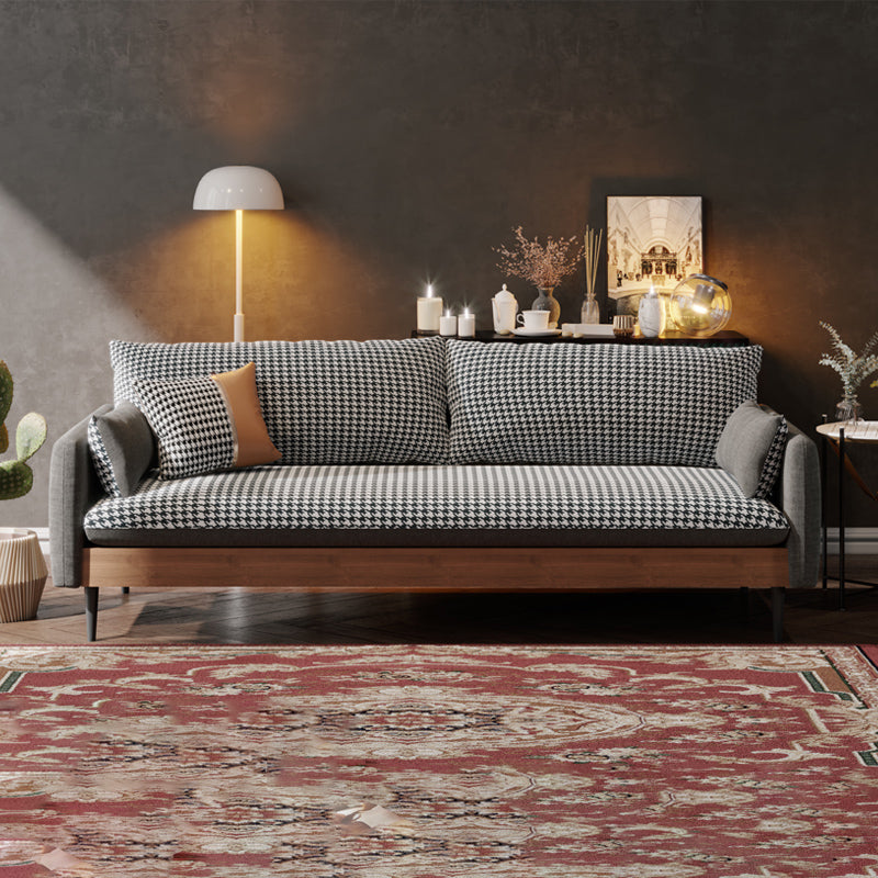 29.9" H Contemporary Linen Blend Square Arm Sofa for Living Room