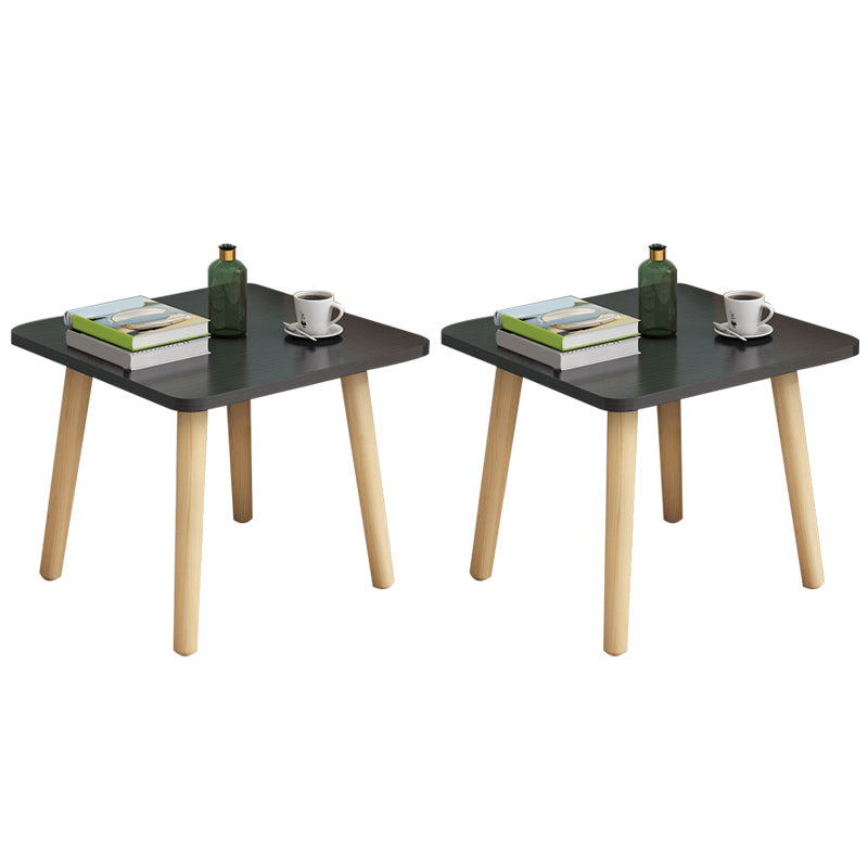 Contemporary Square End Table 4 Legs Solid Wood Side Table, 16.5" Tall