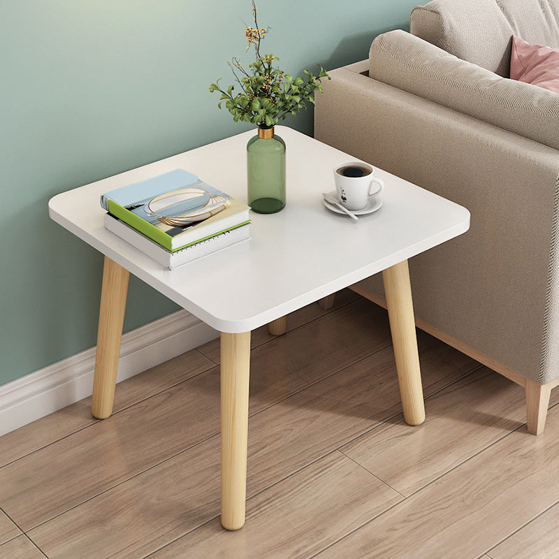 Contemporary Square End Table 4 Legs Solid Wood Side Table, 16.5" Tall
