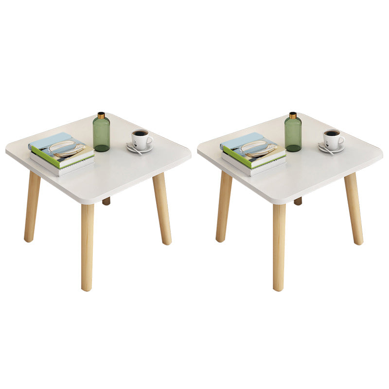Contemporary Square End Table 4 Legs Solid Wood Side Table, 16.5" Tall