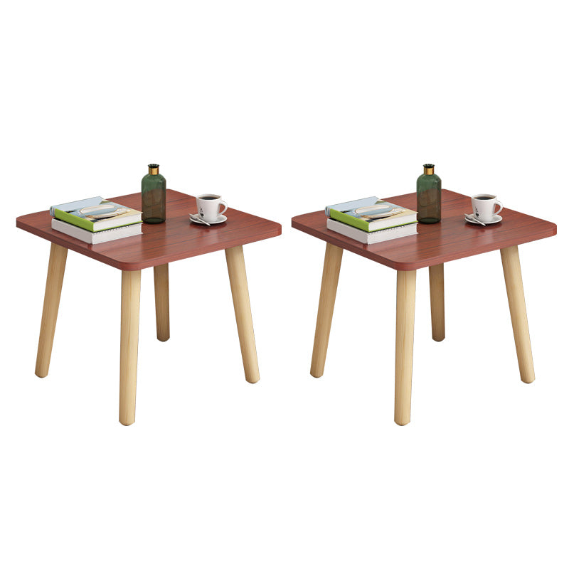 Contemporary Square End Table 4 Legs Solid Wood Side Table, 16.5" Tall