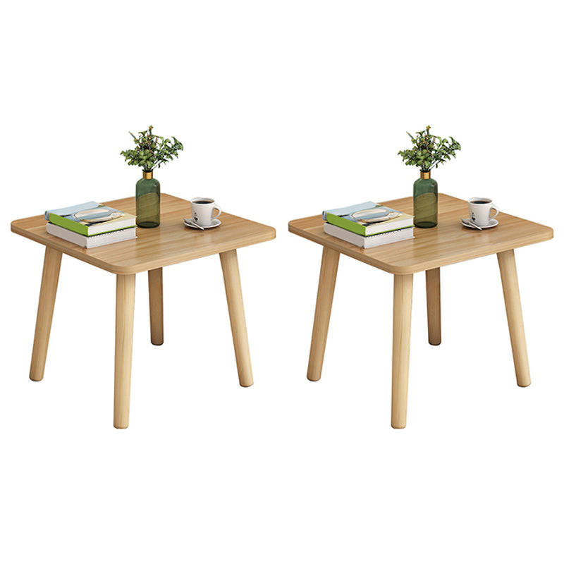 Contemporary Square End Table 4 Legs Solid Wood Side Table, 16.5" Tall