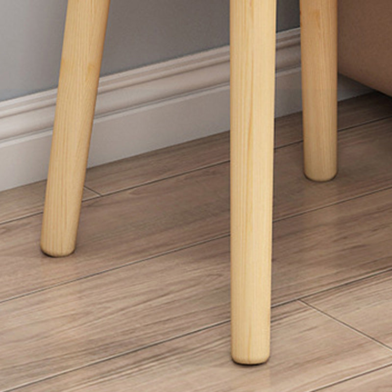 Contemporary Square End Table 4 Legs Solid Wood Side Table, 16.5" Tall