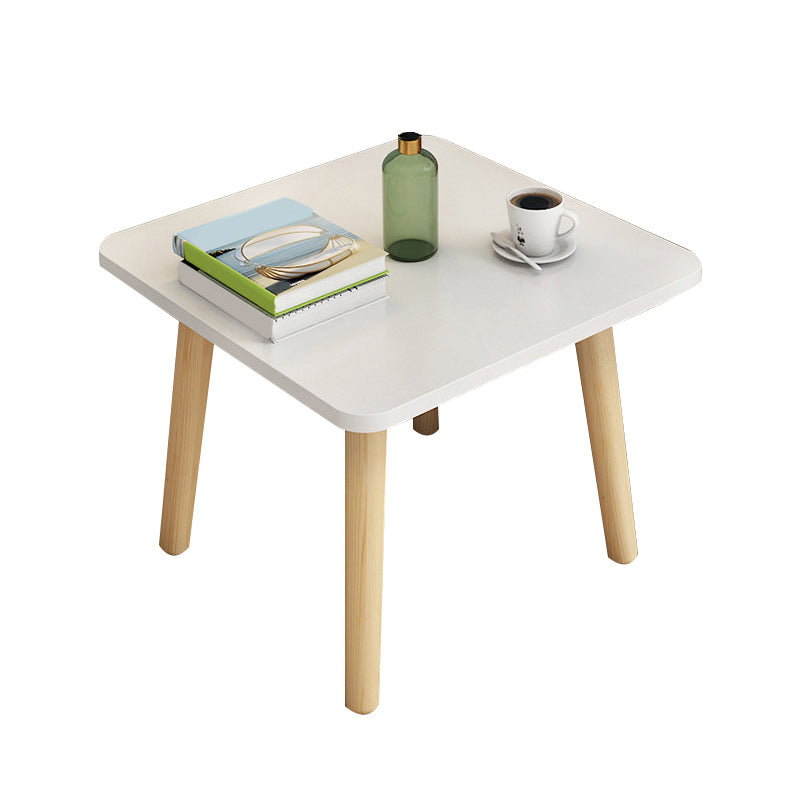 Contemporary Square End Table 4 Legs Solid Wood Side Table, 16.5" Tall