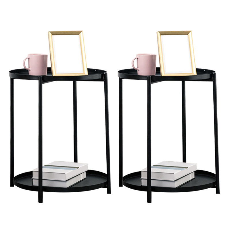 Tray Top Cross Legs End Table Contemporary Round Side End Table