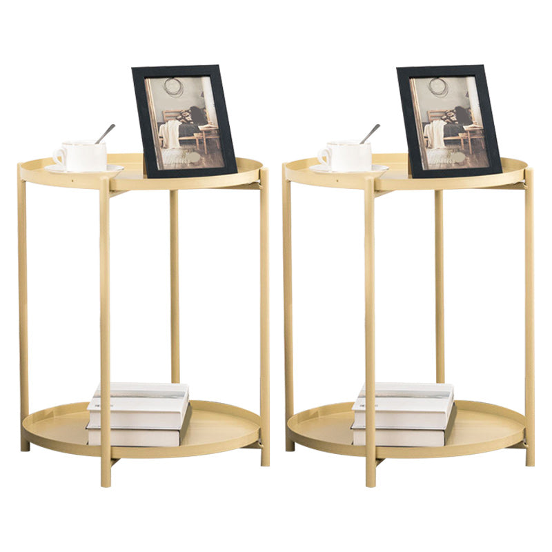 Tray Top Cross Legs End Table Contemporary Round Side End Table
