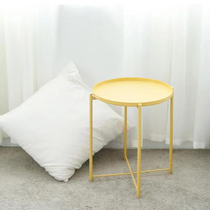 Tray Top Cross Legs End Table Contemporary Round Side End Table