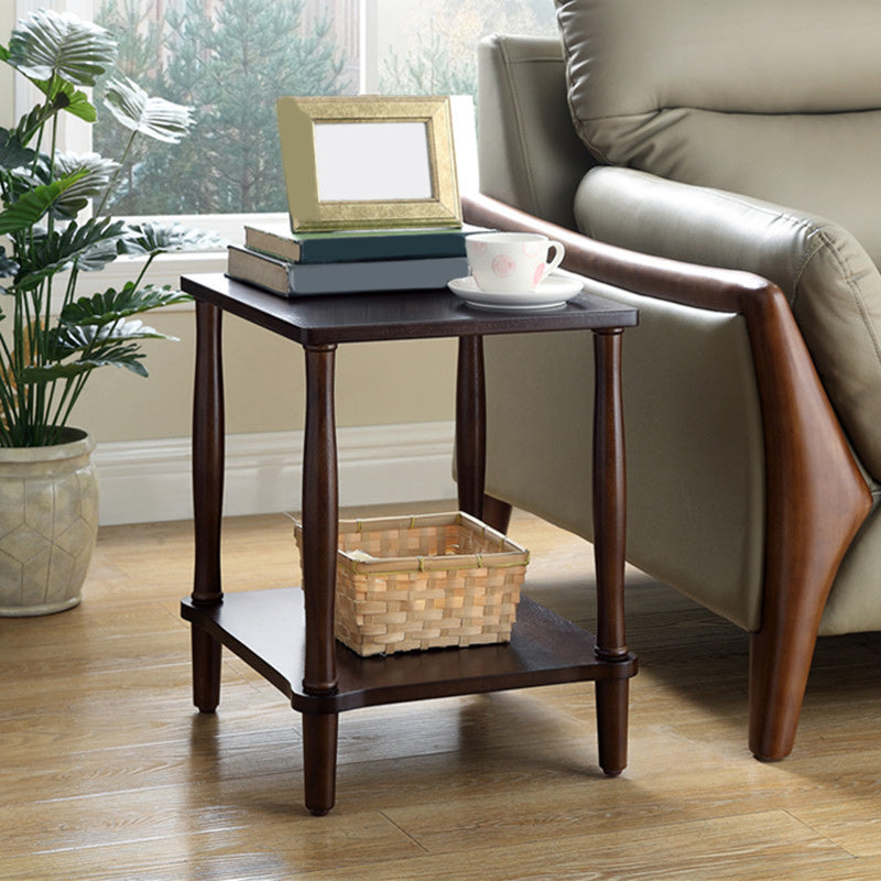 Modernistic Solid 4 Legs Wood End Table Rectangular Side Table