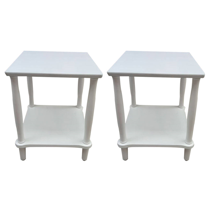 Modernistic Solid 4 Legs Wood End Table Rectangular Side Table