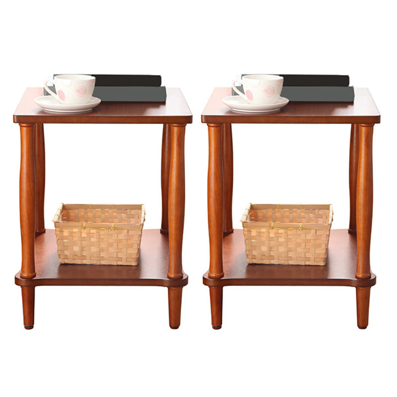 Modernistic Solid 4 Legs Wood End Table Rectangular Side Table