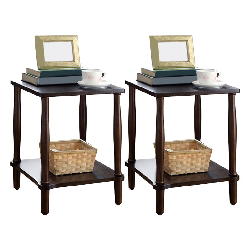 Modernistic Solid 4 Legs Wood End Table Rectangular Side Table