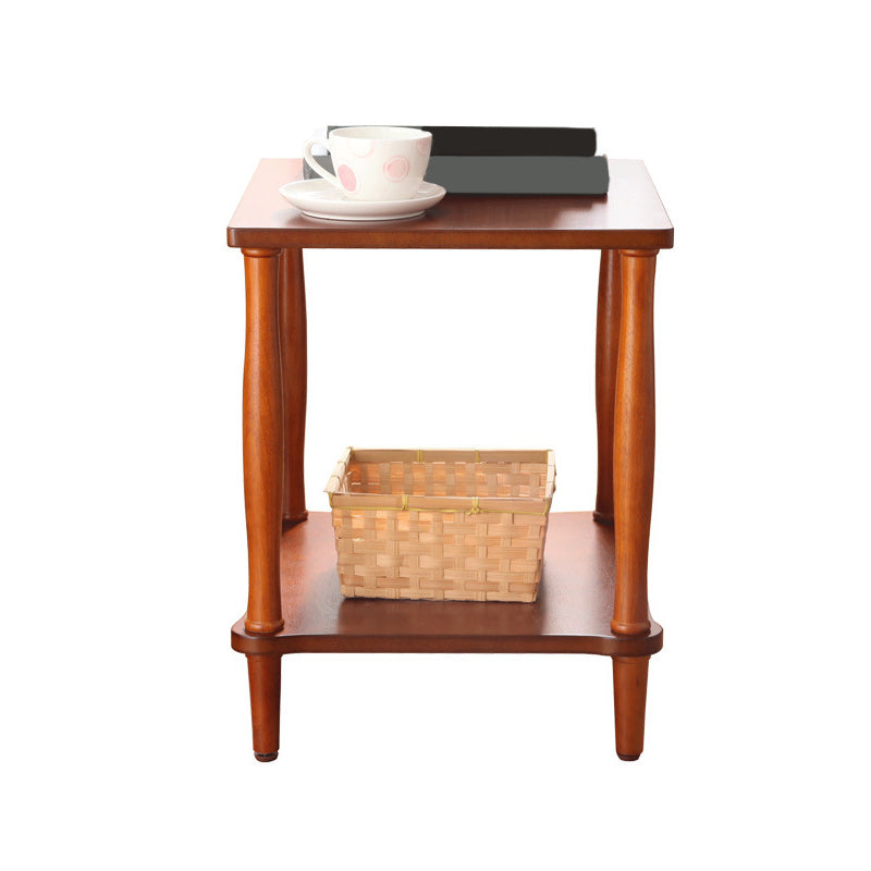 Modernistic Solid 4 Legs Wood End Table Rectangular Side Table