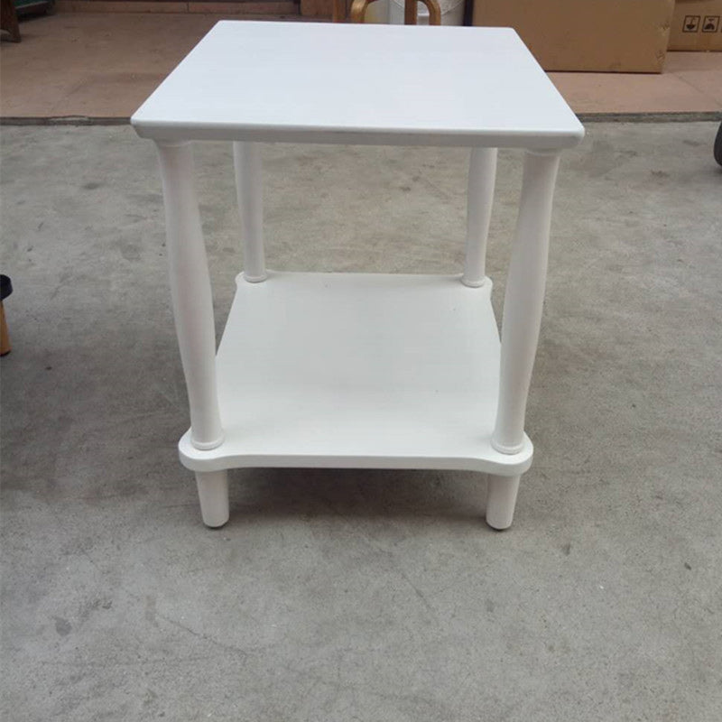 Modernistic Solid 4 Legs Wood End Table Rectangular Side Table