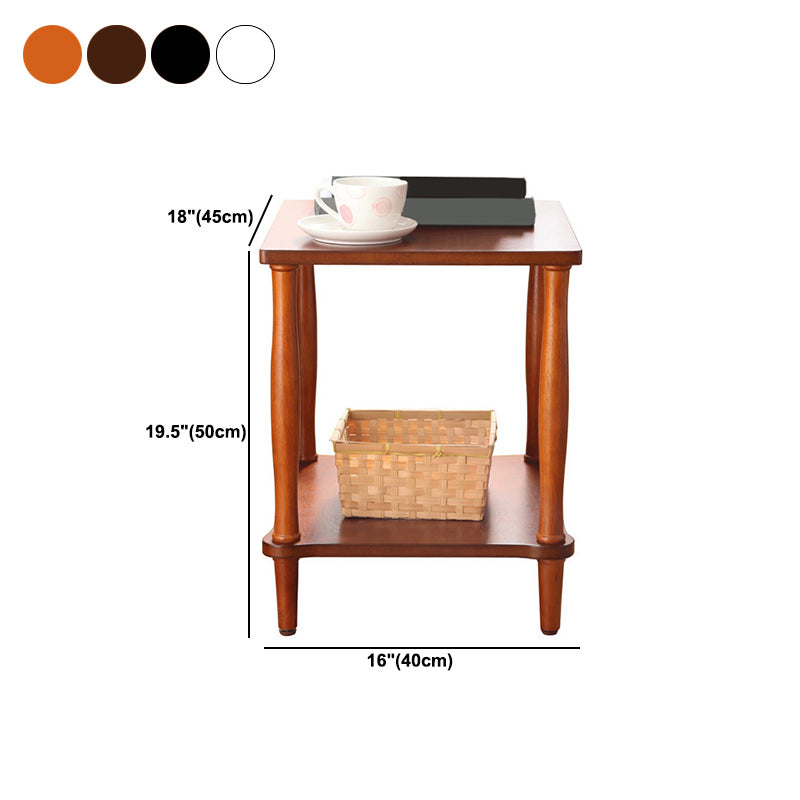 Modernistic Solid 4 Legs Wood End Table Rectangular Side Table