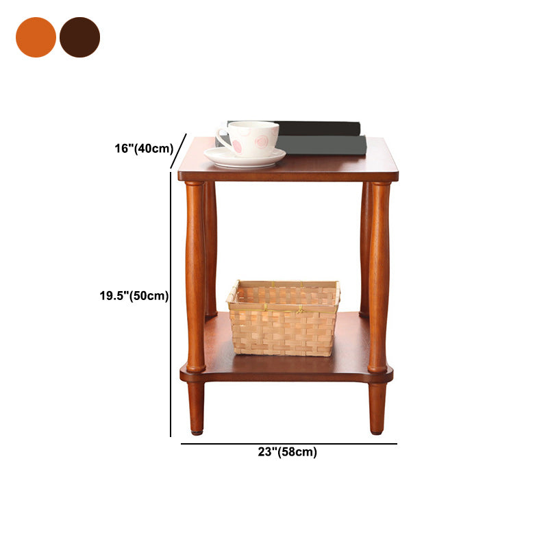 Modernistic Solid 4 Legs Wood End Table Rectangular Side Table