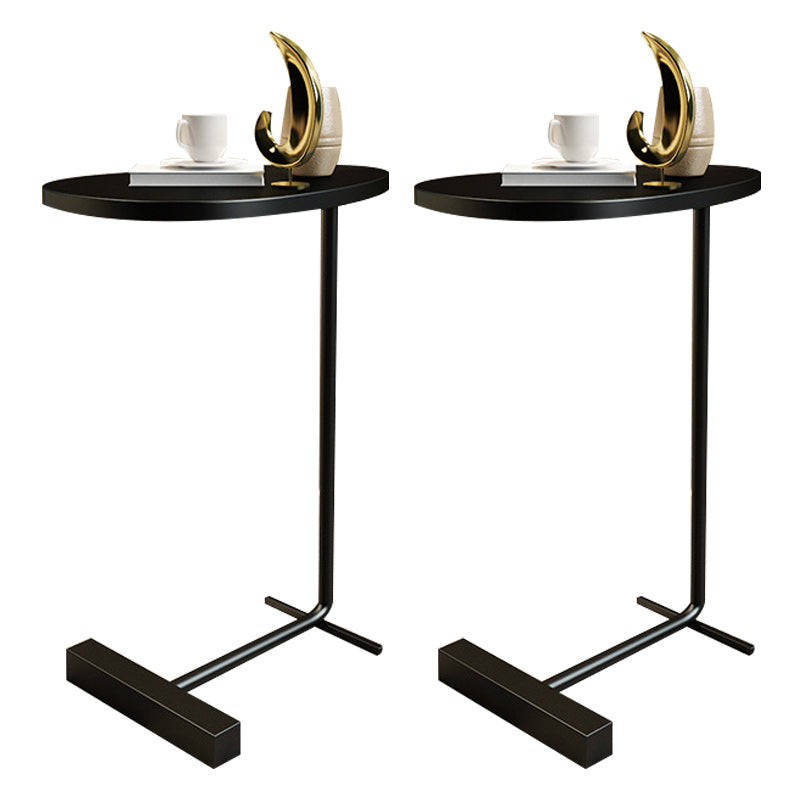 Modernistic Metal C Side Table Geometric Side End Table with Marble Top