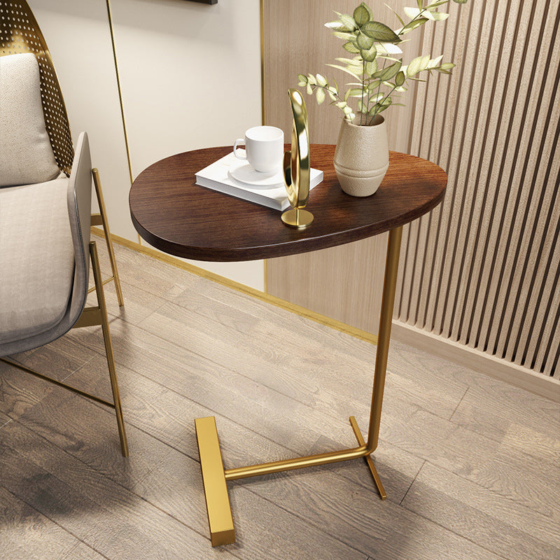 Modernistic Metal C Side Table Geometric Side End Table with Marble Top